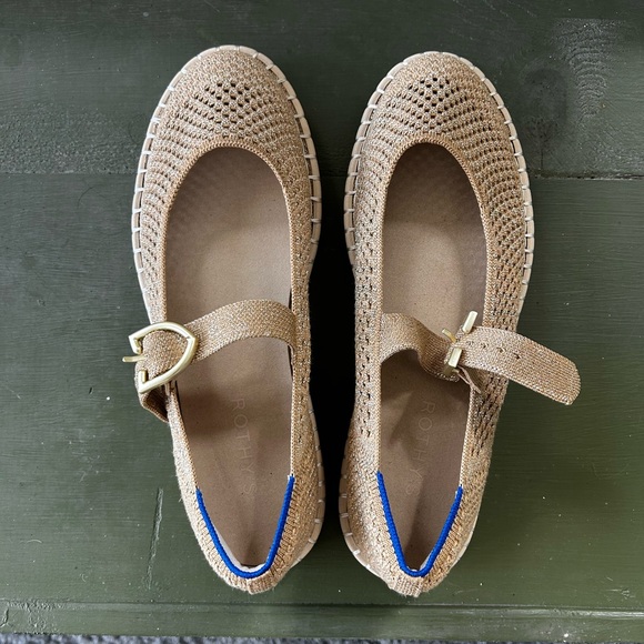NWOT Rothy's The Espadrille Mary Jane Flats in Golden Sun Size 9 - Picture 5 of 7